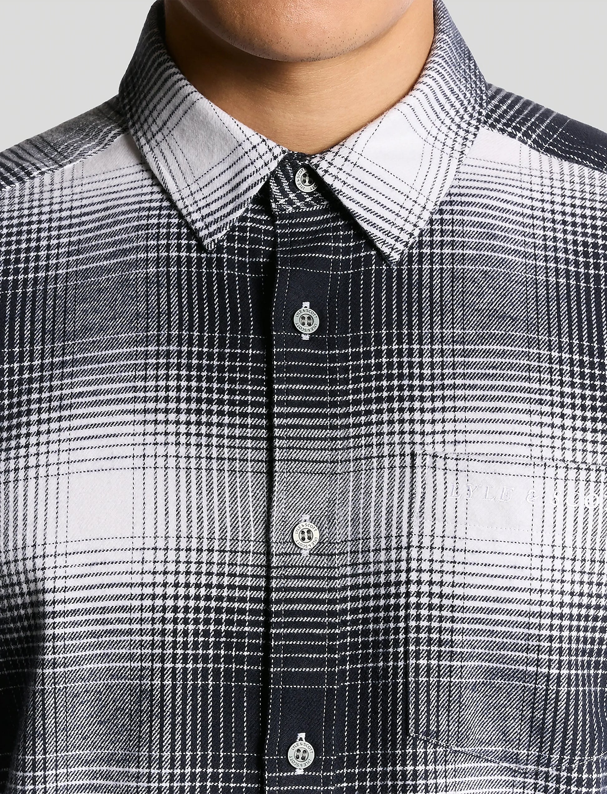 Lyle & Scott uomo camicia Ombre Check LW2312V X964