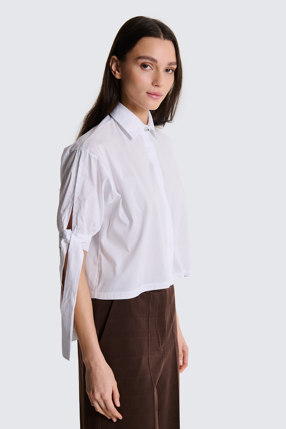 Two Way donna Camicia con fiocco CA26SCAUR12 Bianco
