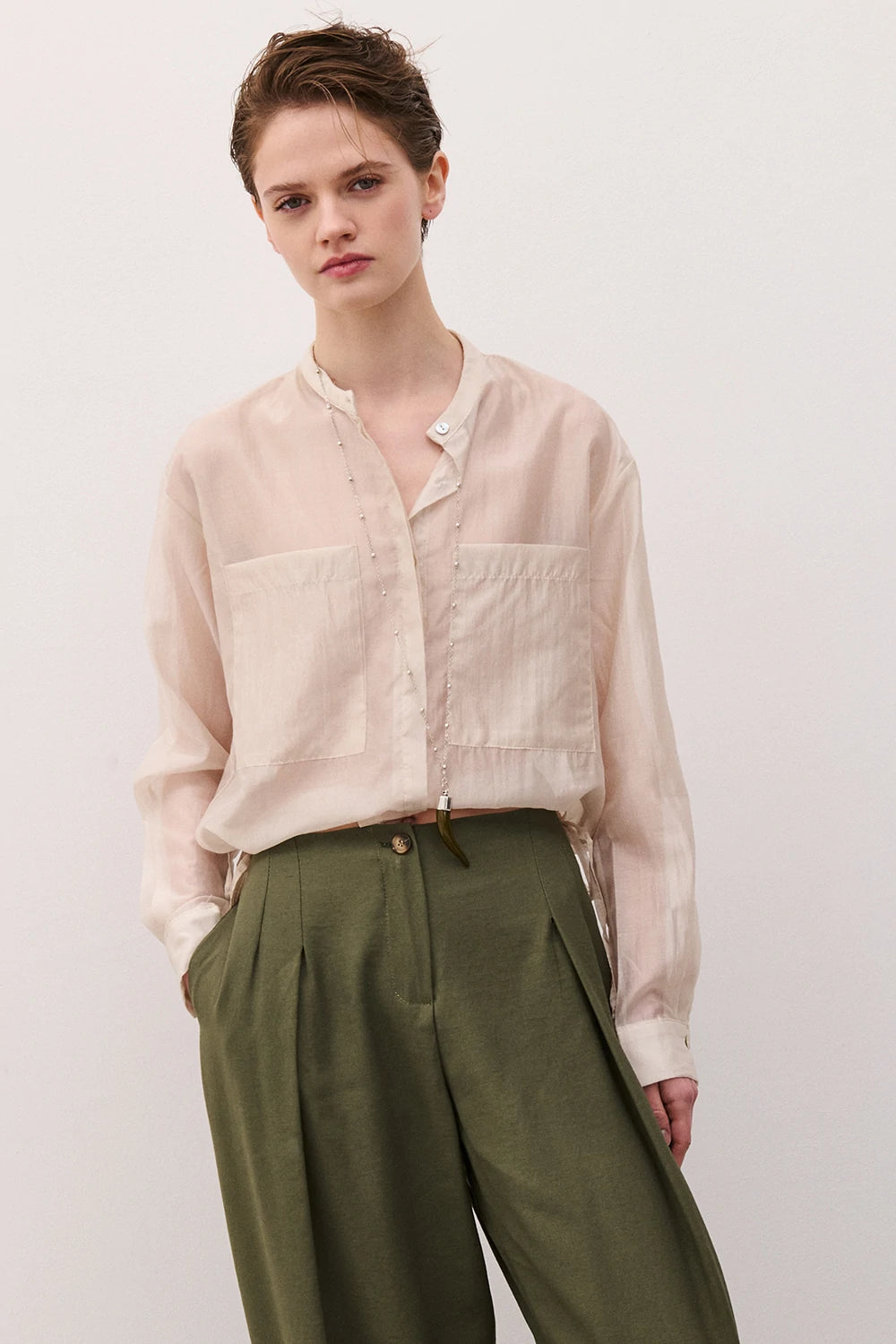 Two Way donna Blusa con tasche Burro 26SP1049