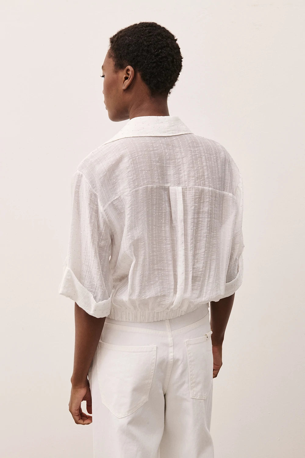 Two Way donna Camicia con Studs Bianco SP1068