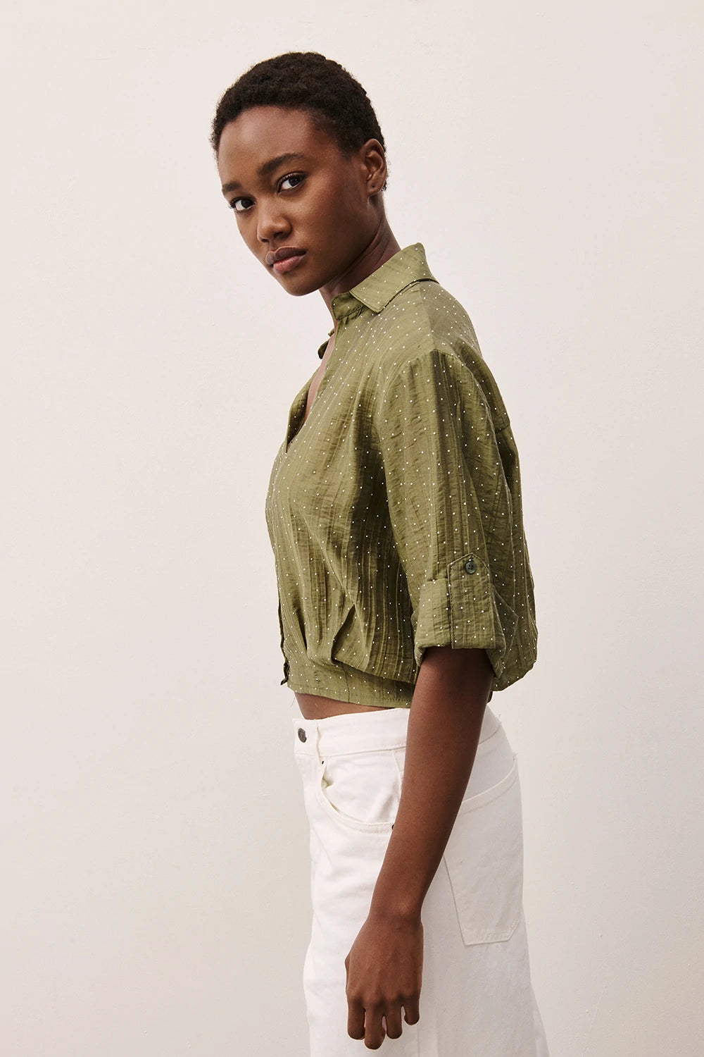 Two Way donna Camicia con Studs Verde M. SP1068