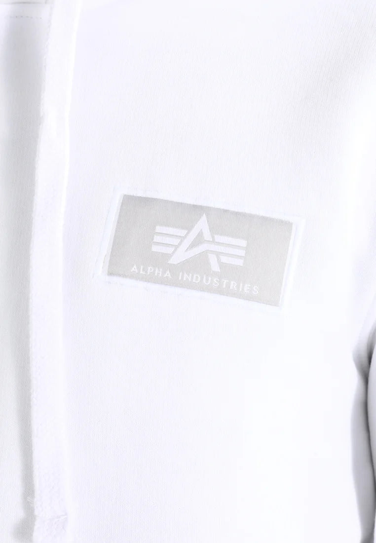 Apha industries uomo felpa 178318AI back print 09 Bianco