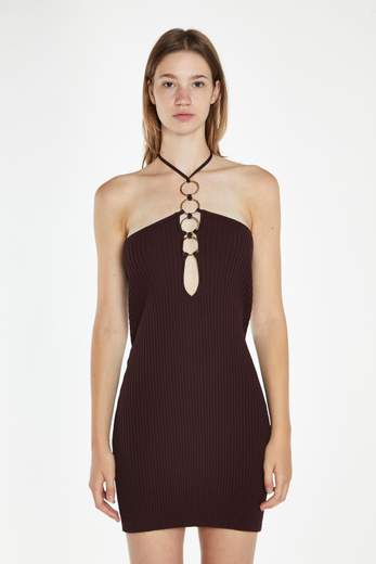 Glamorous donna abito CK7511 Cioccolata