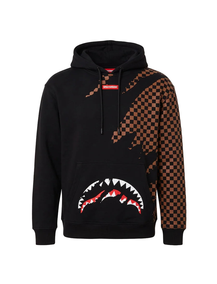 Sprayground uomo felpa CLAW TEAR CHECK R.HOODIE 951G