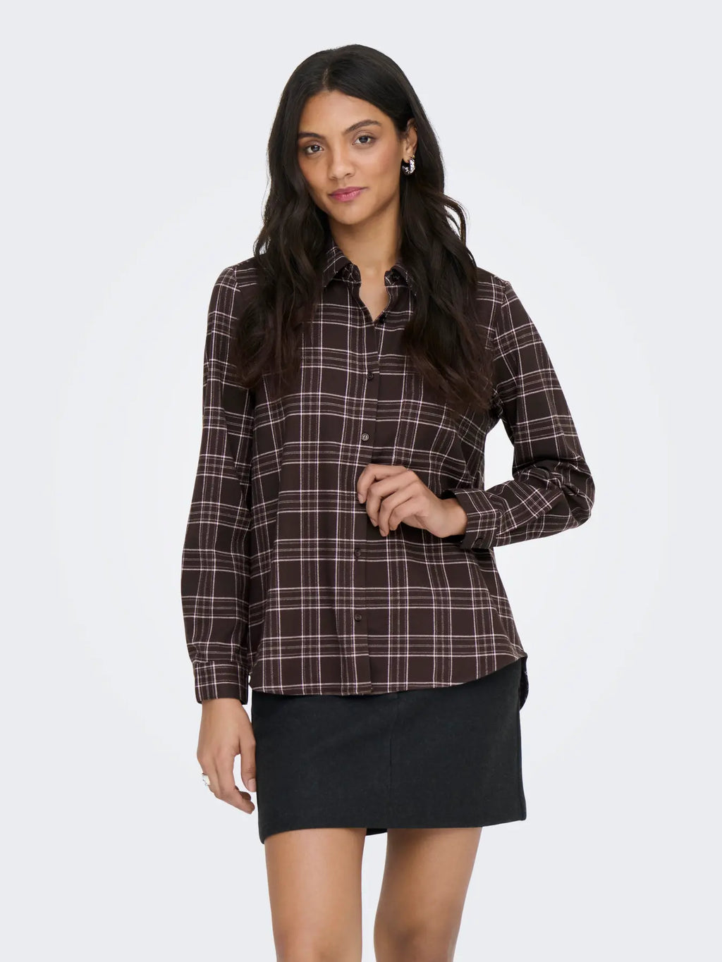 Only camicia WREN 15368629 Black Checked forge