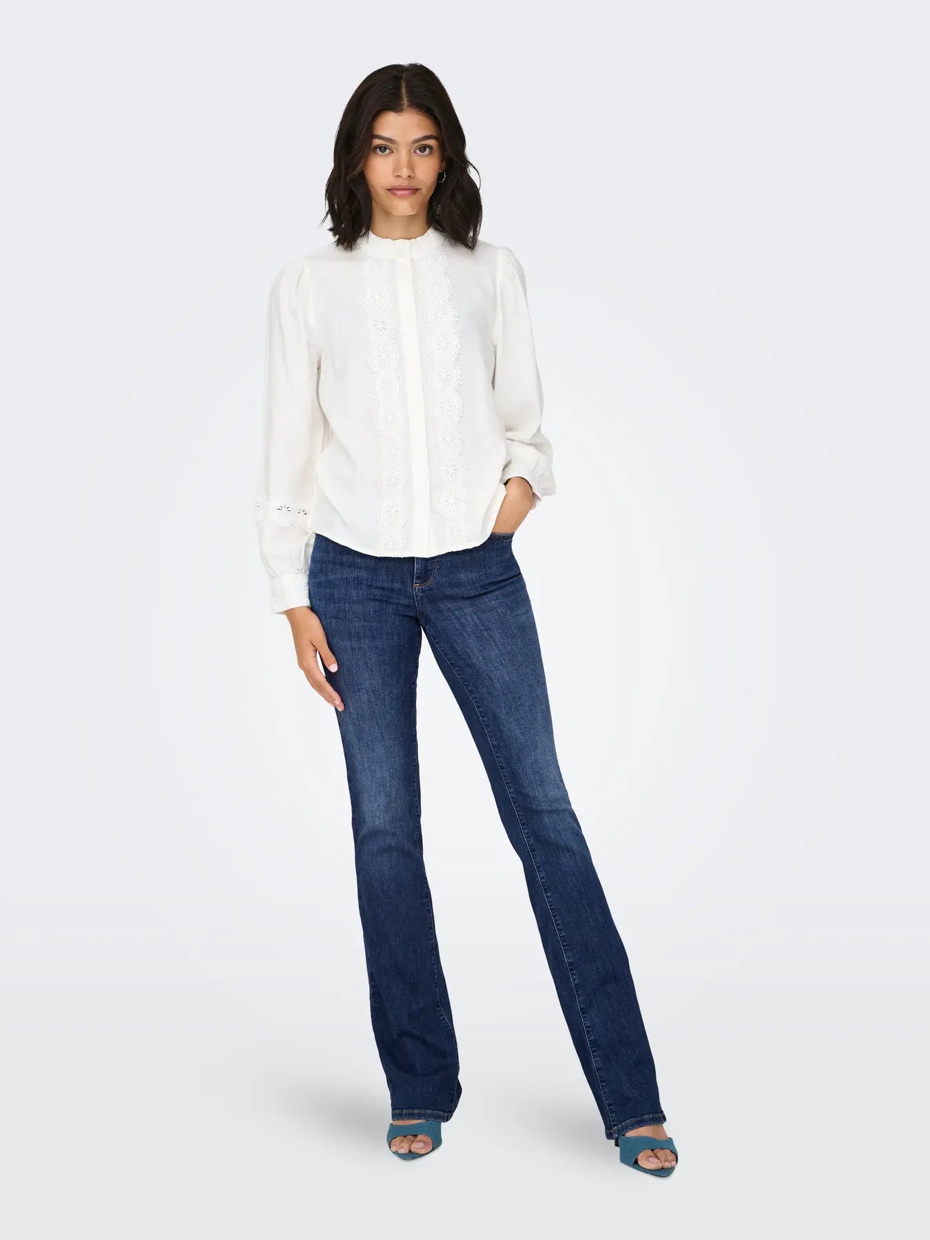 Only donna jeans Ann Mid Flared 15337824 Dark Blue