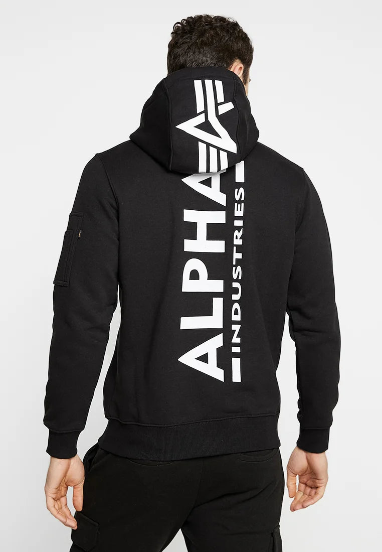 alpha industries uomo felpa back print 178318AI 03 Nero