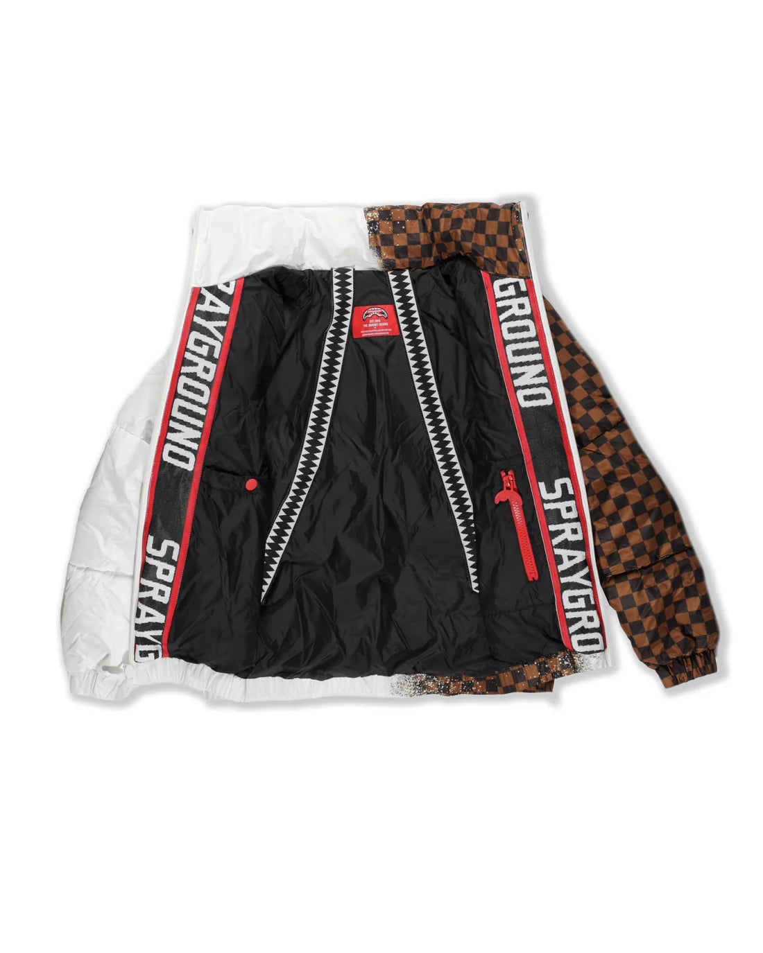 Sprayground uomo giubbino GREY CHECK DOWN SP902WHT