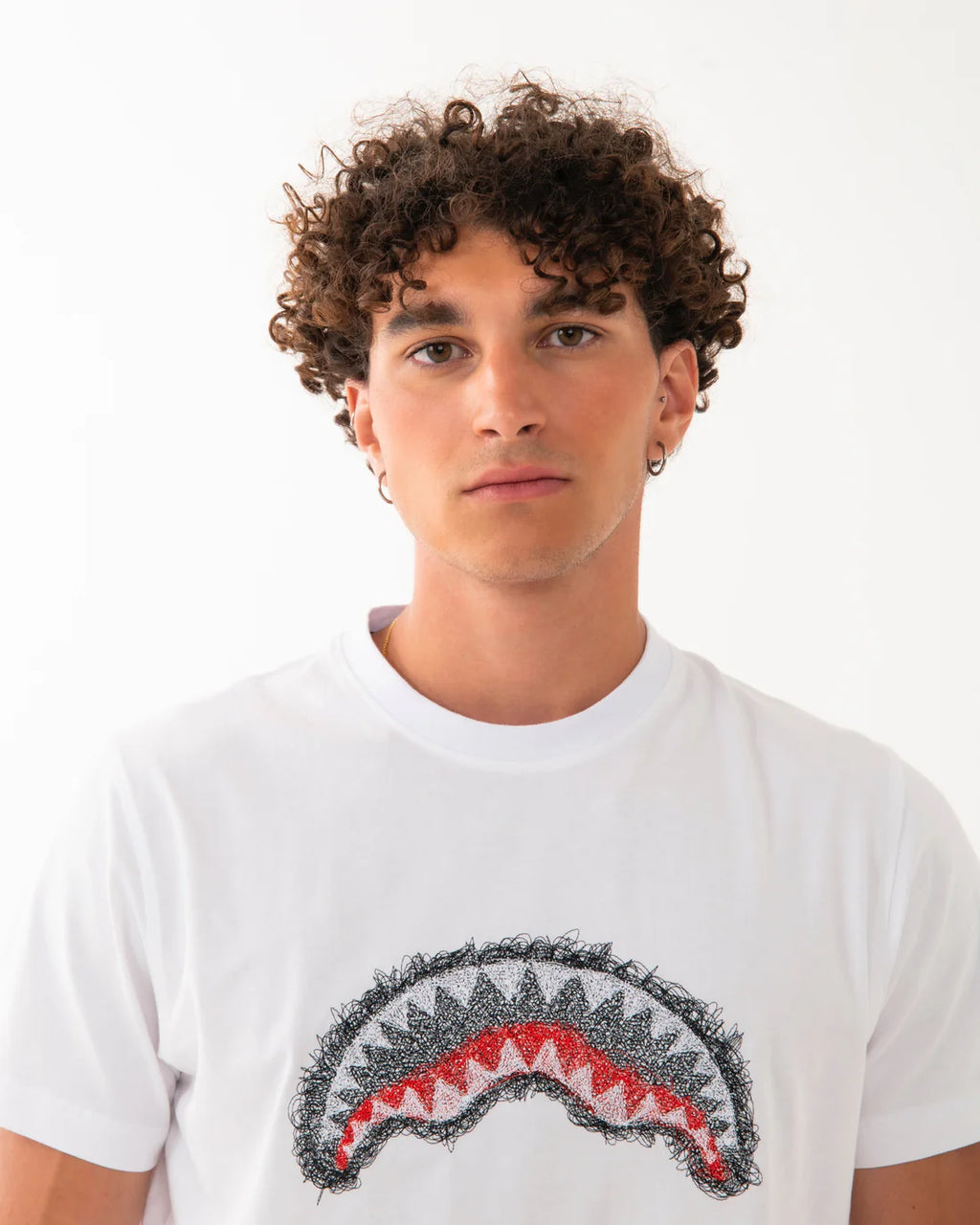 Sprayground uomo t-shirt SCRIBBLE SHARK SP862WHT