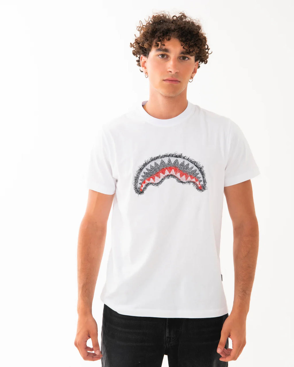 Sprayground uomo t-shirt SCRIBBLE SHARK SP862WHT