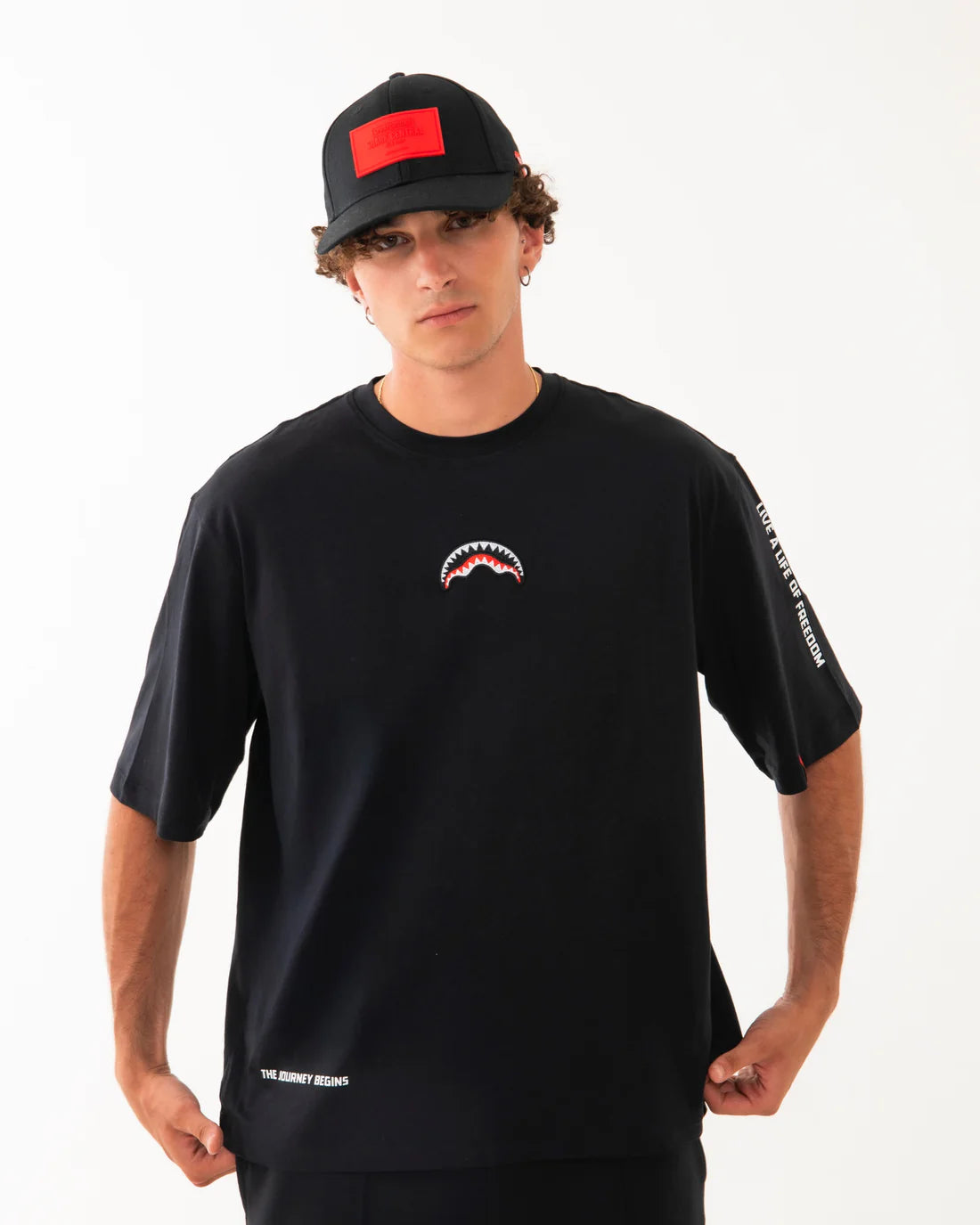 Sprayground uomo t-shirt BE A SHARK BOXY SP876BLK