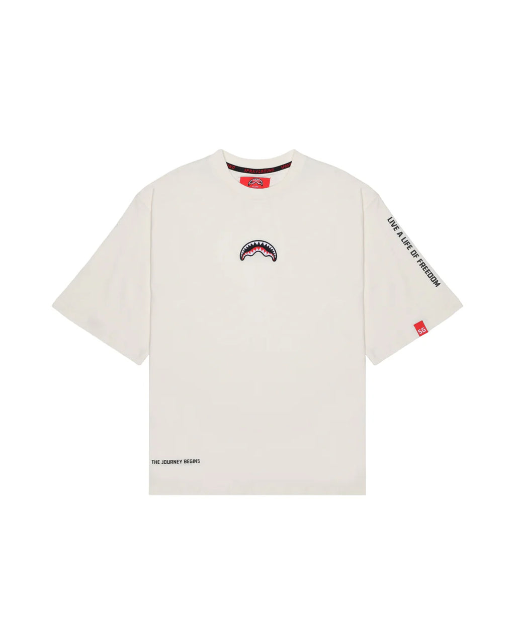 Sprayground uomo t-shirt BE A SHARK BOXY SP876IVO