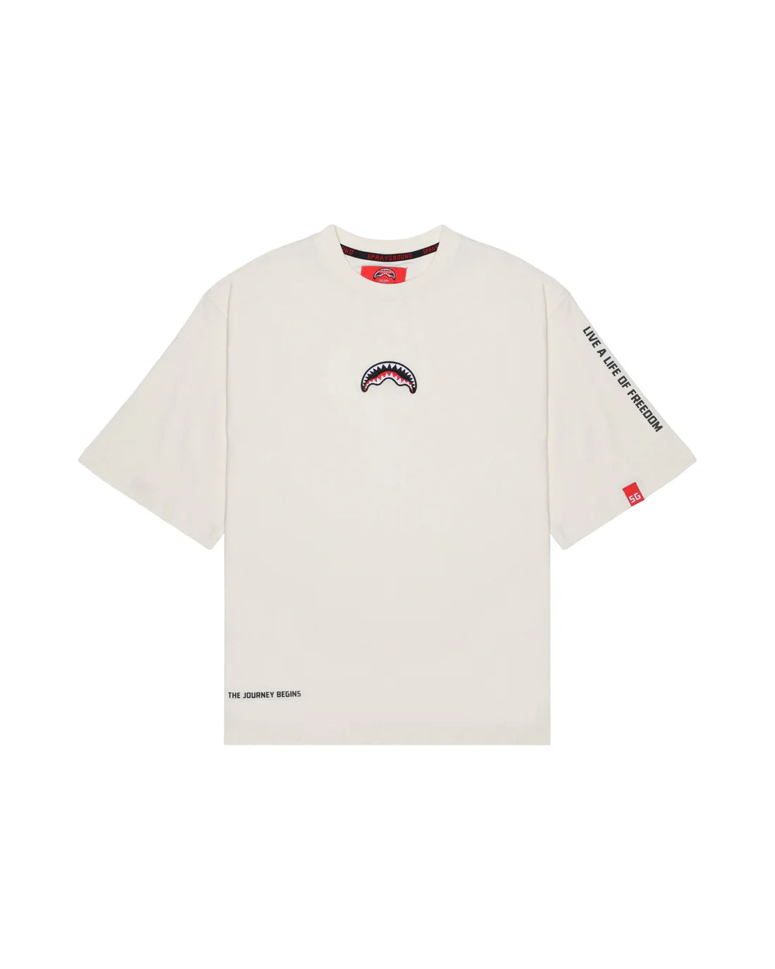 Sprayground uomo t-shirt BE A SHARK BOXY SP876IVO