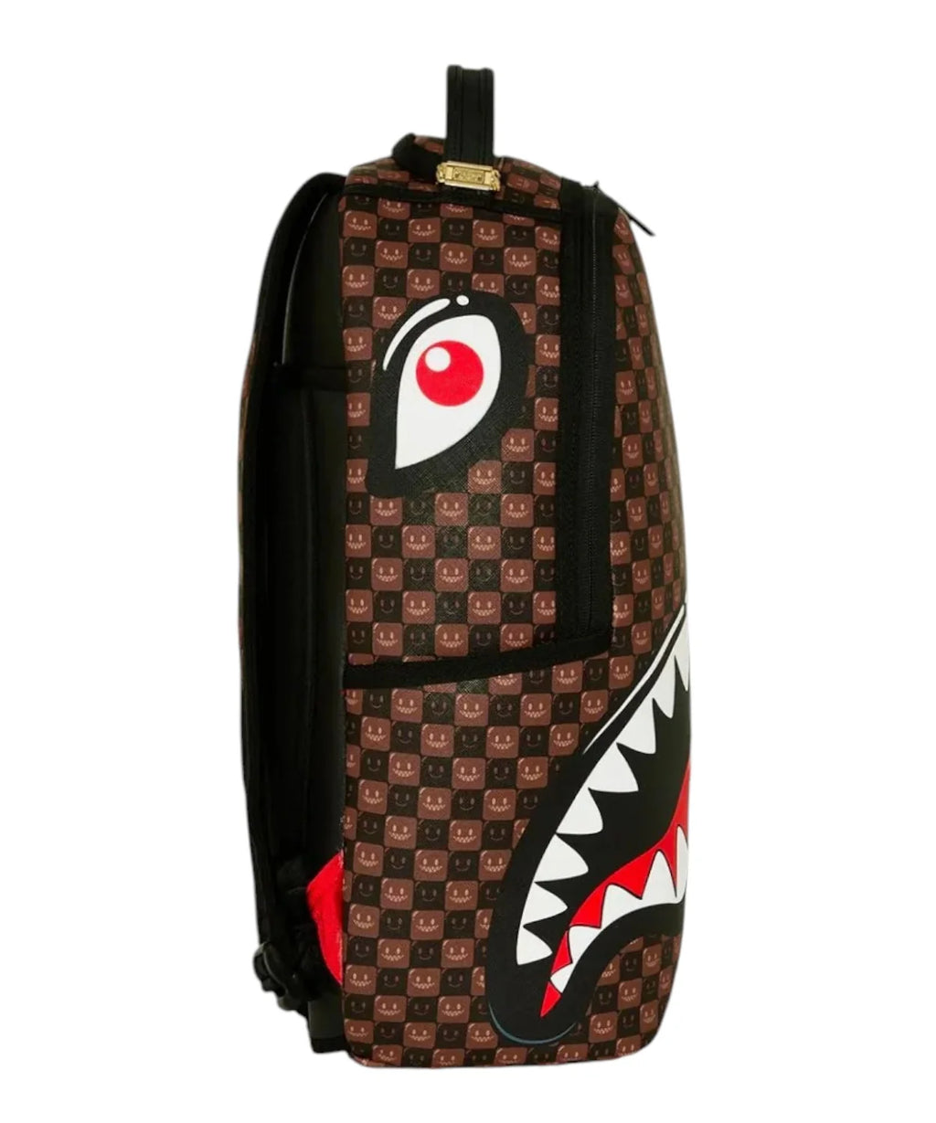 Sprayground zaino SIP WTF BUBBLE BROWN CHECK B8634