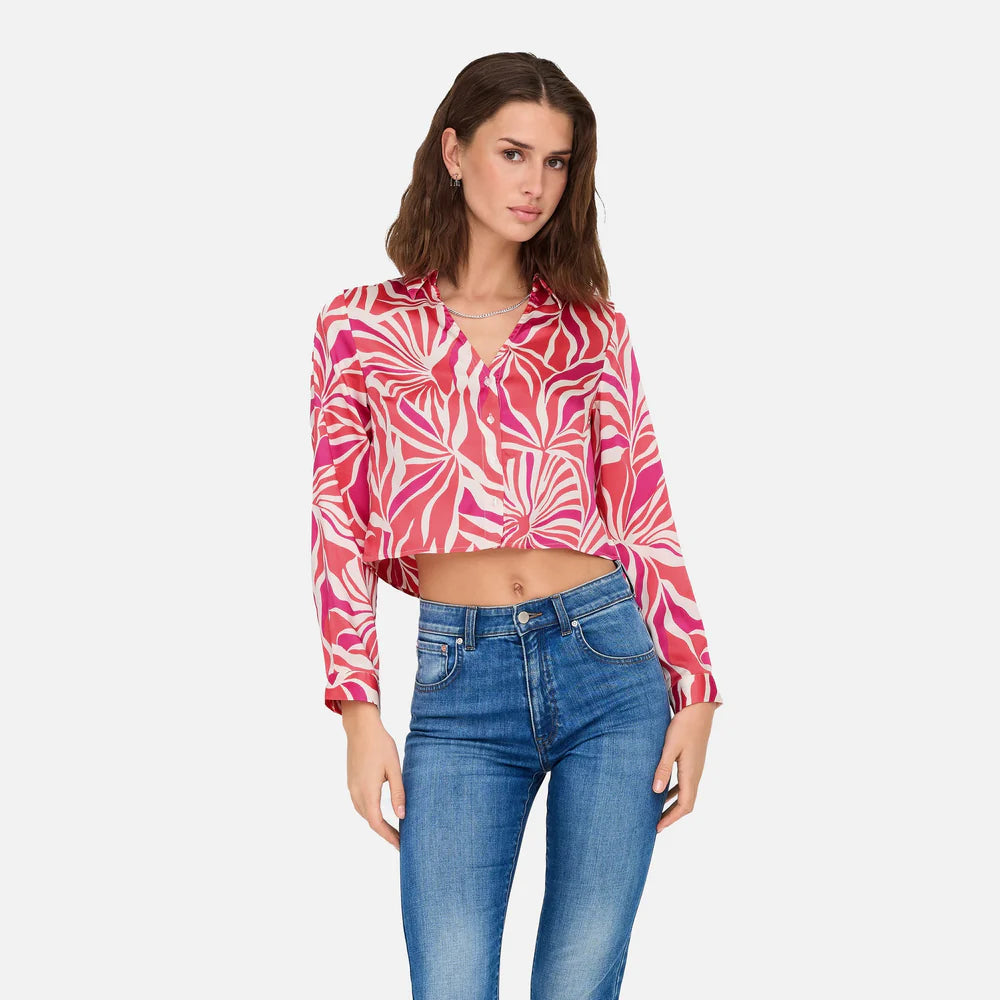 Only donna camicia paula Life 15339993 camellia rose