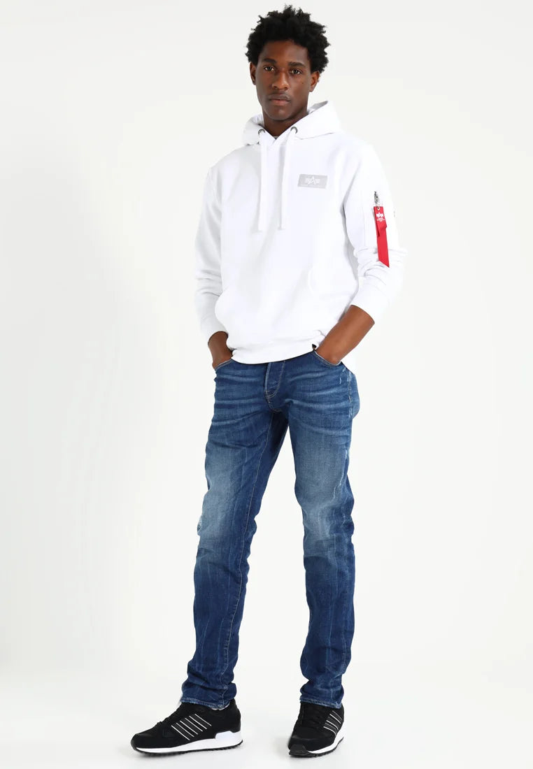 Apha industries uomo felpa 178318AI back print 09 Bianco