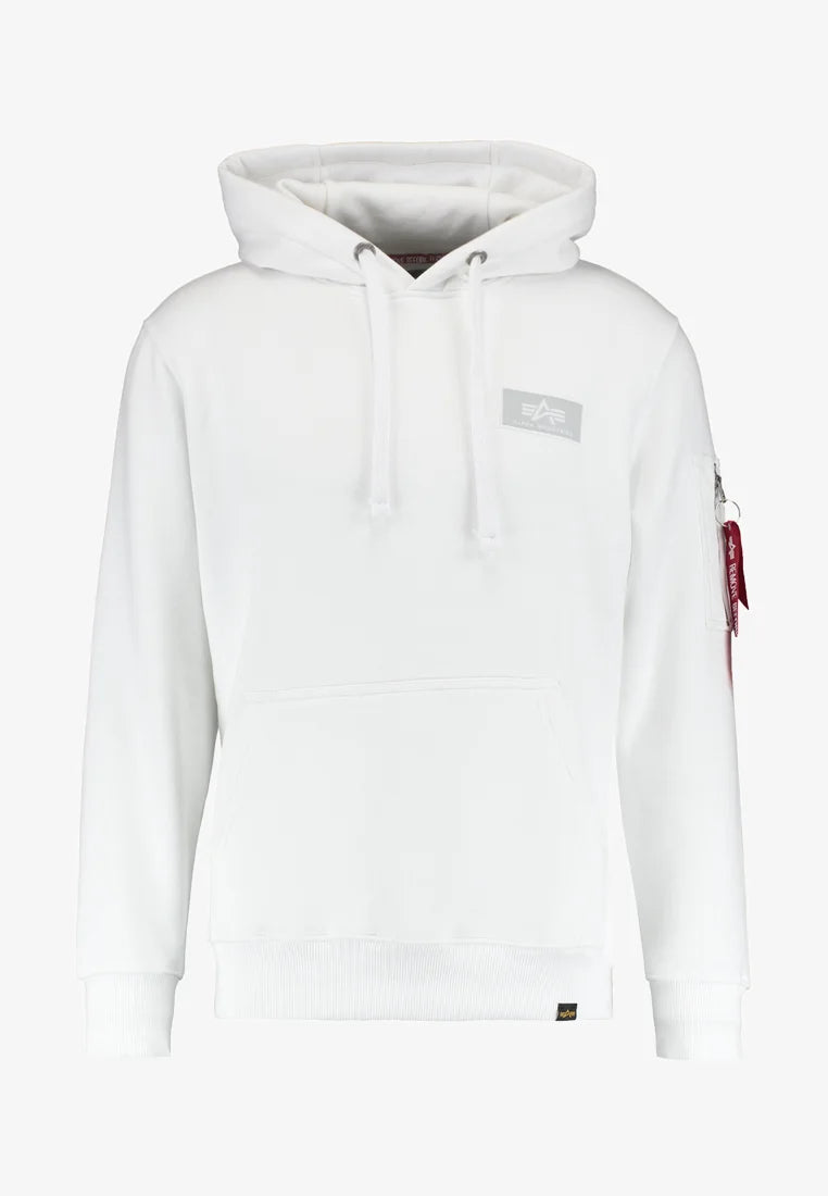 Apha industries uomo felpa 178318AI back print 09 Bianco