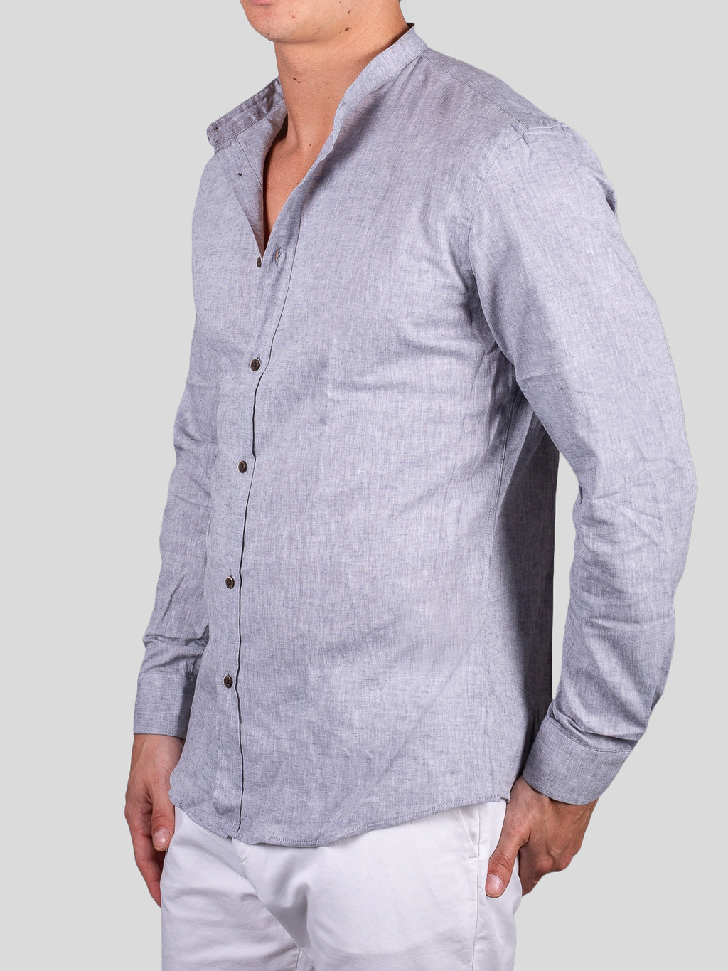 gold rush uomo camicia LINOCOREASC/43 perla