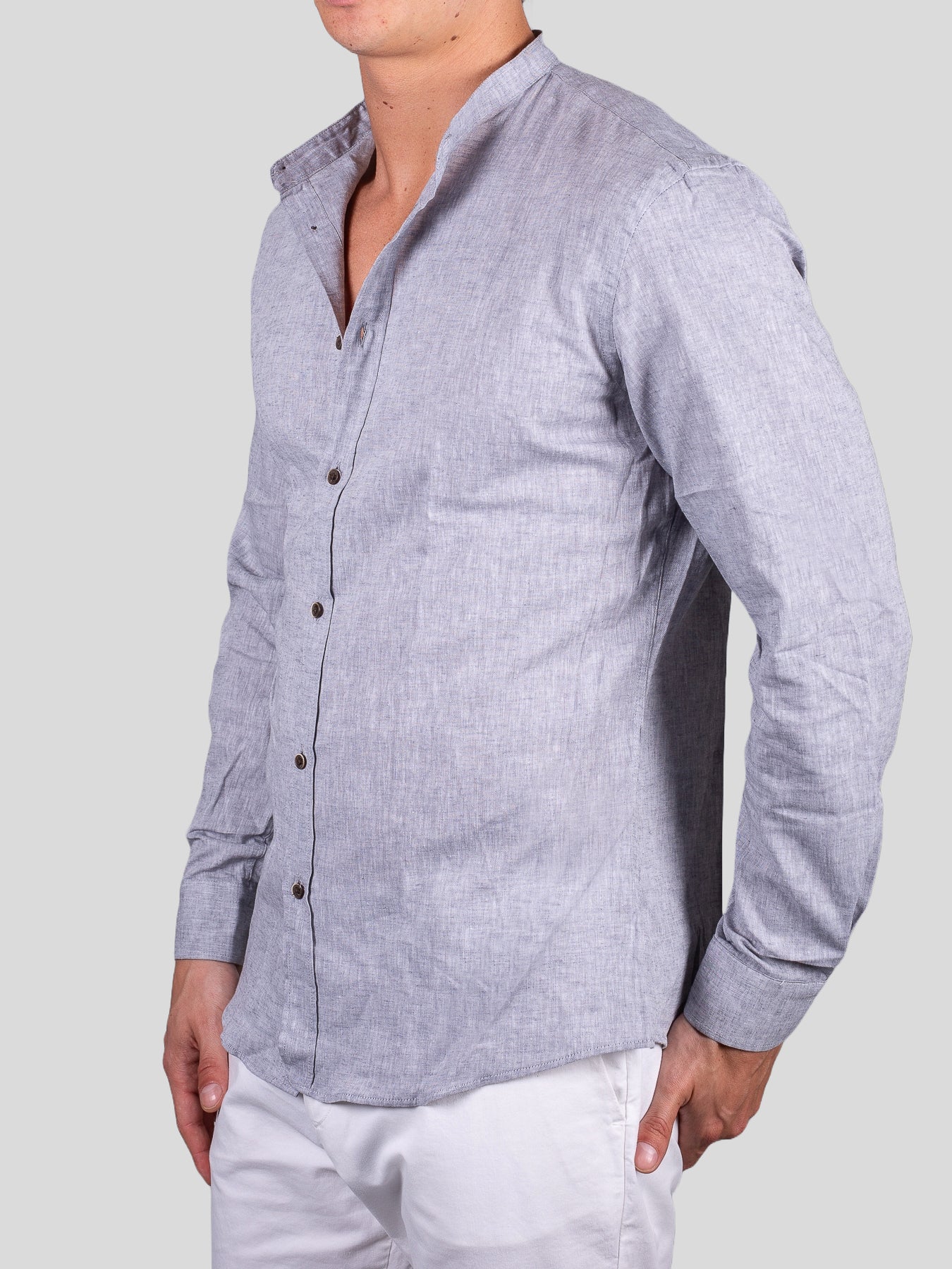 gold rush uomo camicia LINOCOREASC/43 perla