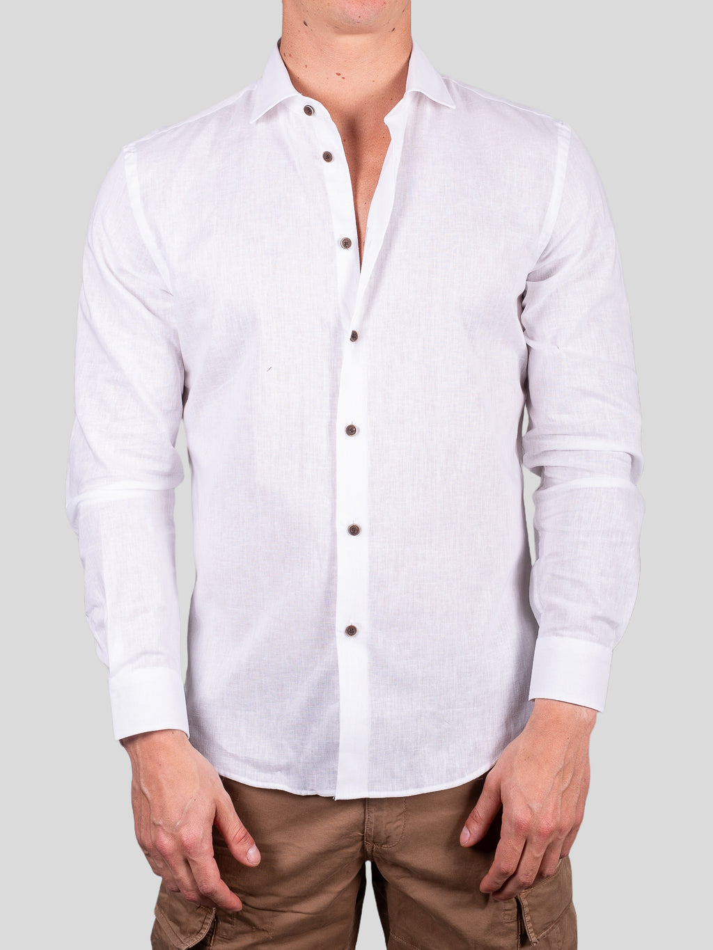 Gold Rush uomo camicia lino francia Parigi Bianco