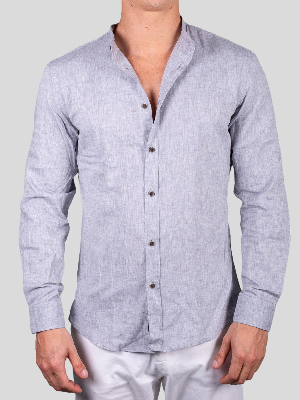 gold rush uomo camicia LINOCOREASC/43 perla