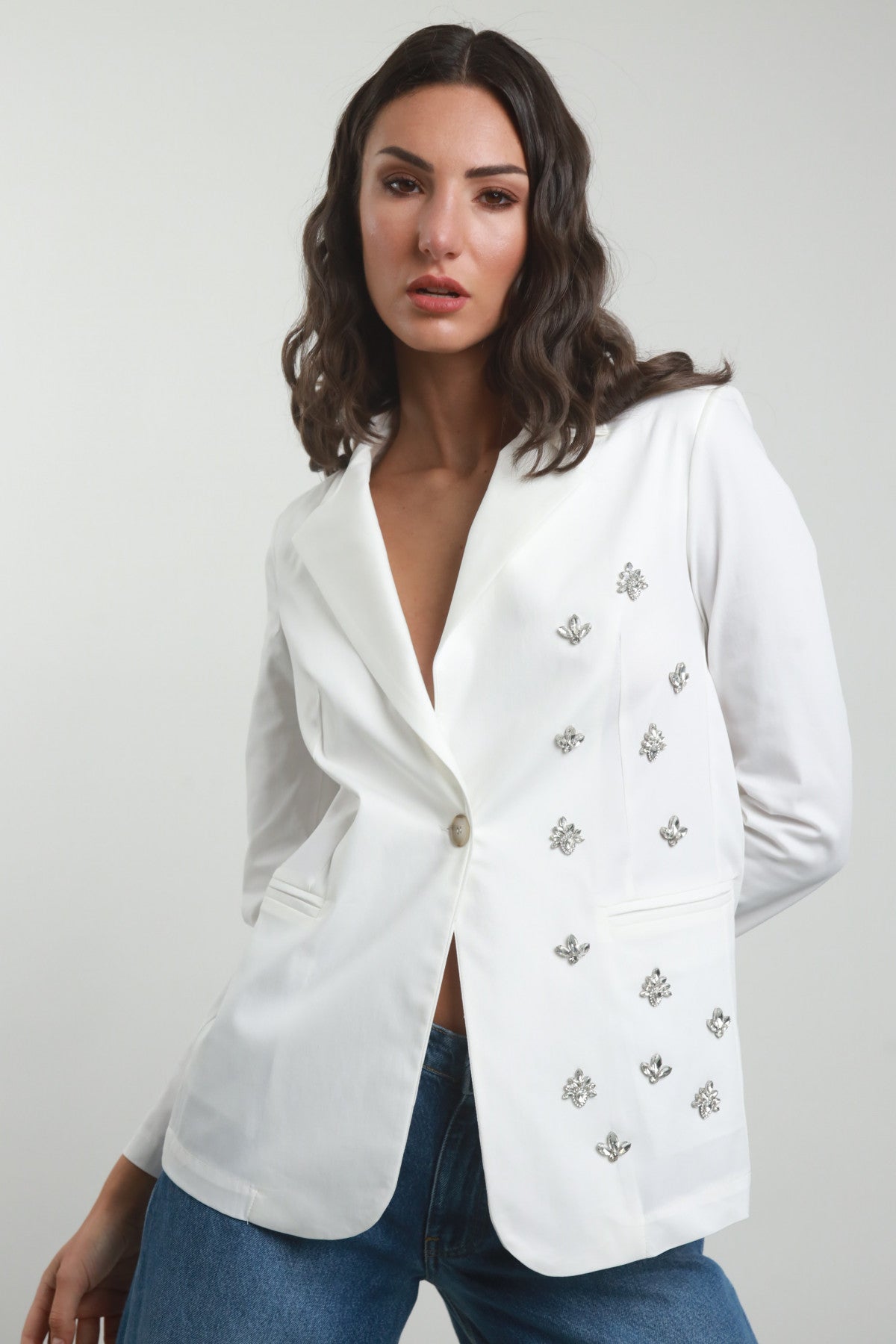 susy mix donna giacca S822032-E25-PANNA