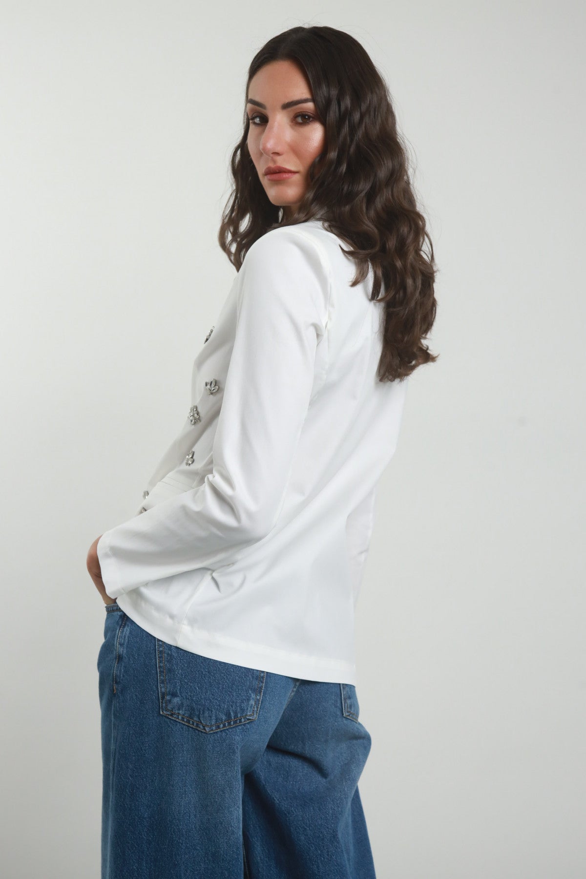 susy mix donna giacca S822032-E25-PANNA