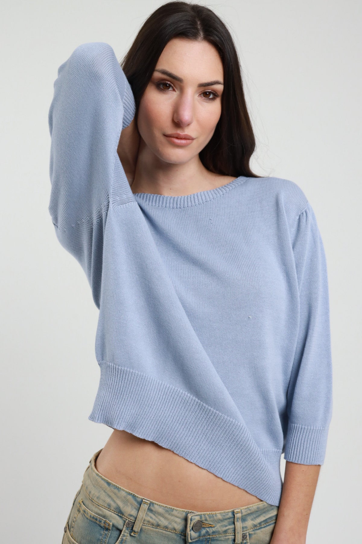 Susy Mix donna maglia M93005 CELESTE