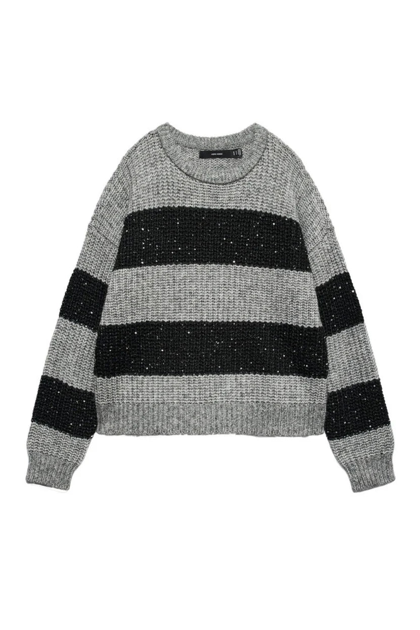 Vero Moda donna maglia Parkle 10336725 M.Grey/Black