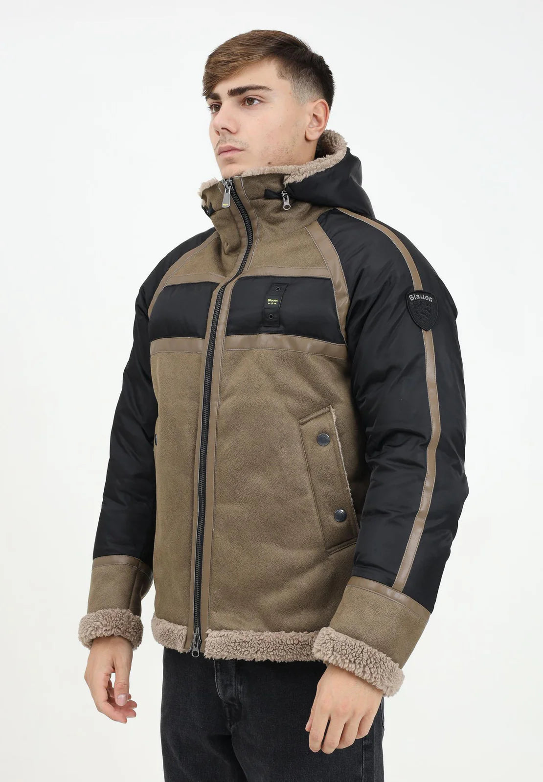 blauer uomo giubbino horace 24WBLUC02128 999  beige e nero