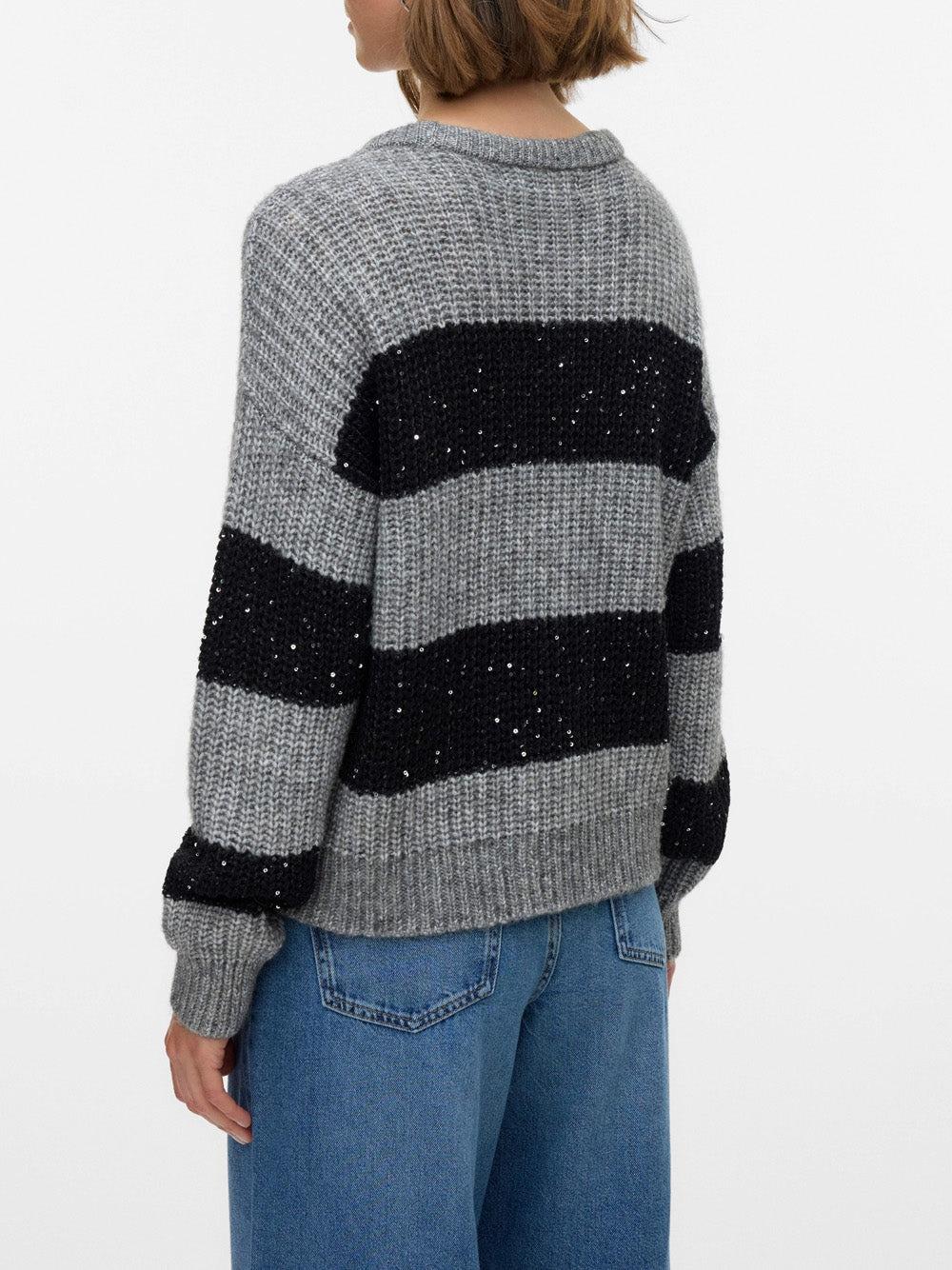 Vero Moda donna maglia Parkle 10336725 M.Grey/Black