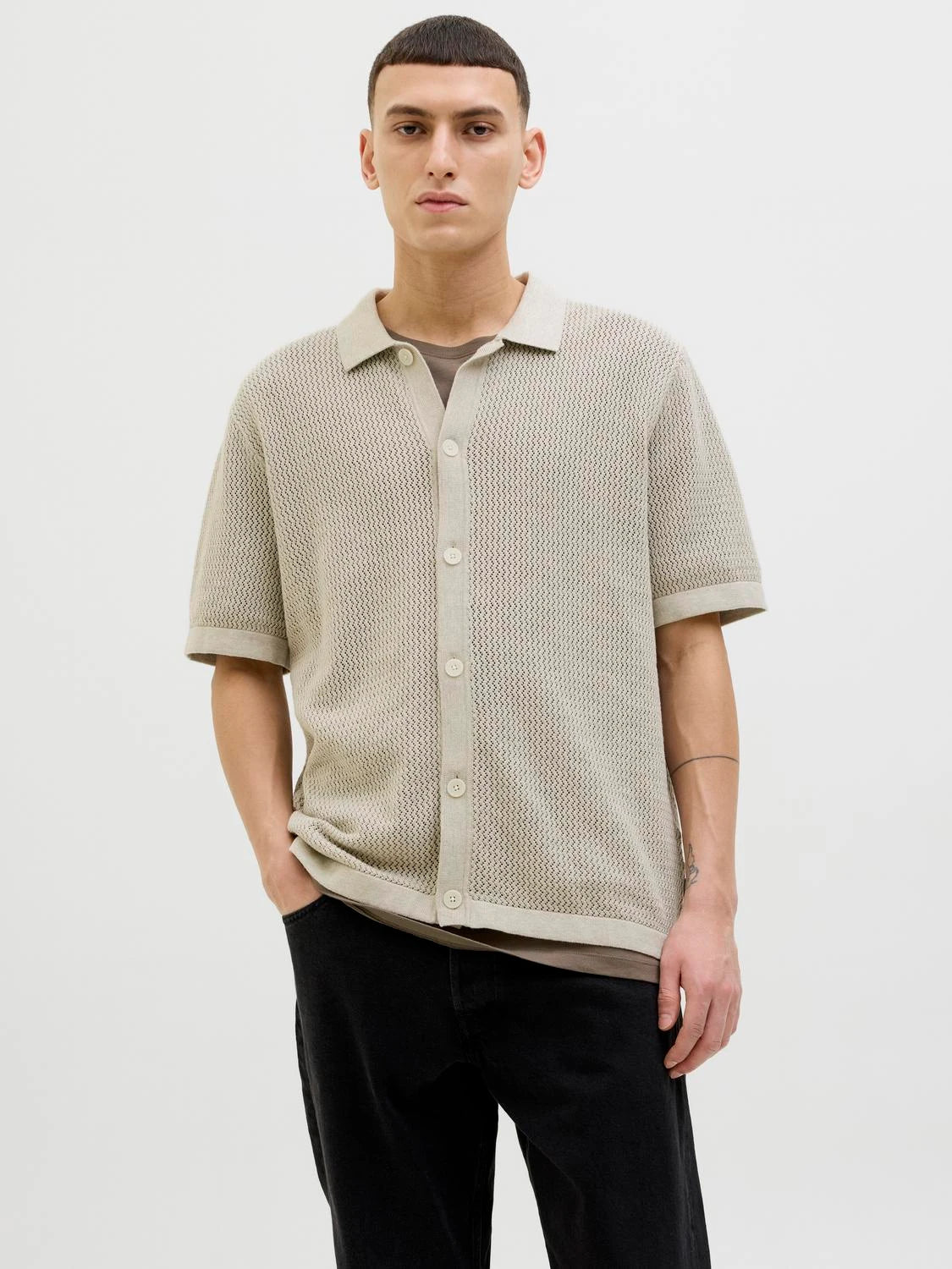 Jack & Jones uomo polo Arto 12273474 Whitecap Grey