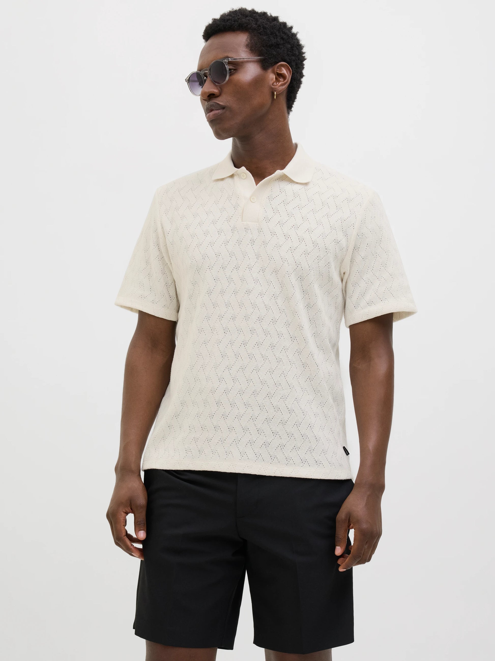 Jack & Jones uomo polo Trent Jaquard 12275090 Cloud