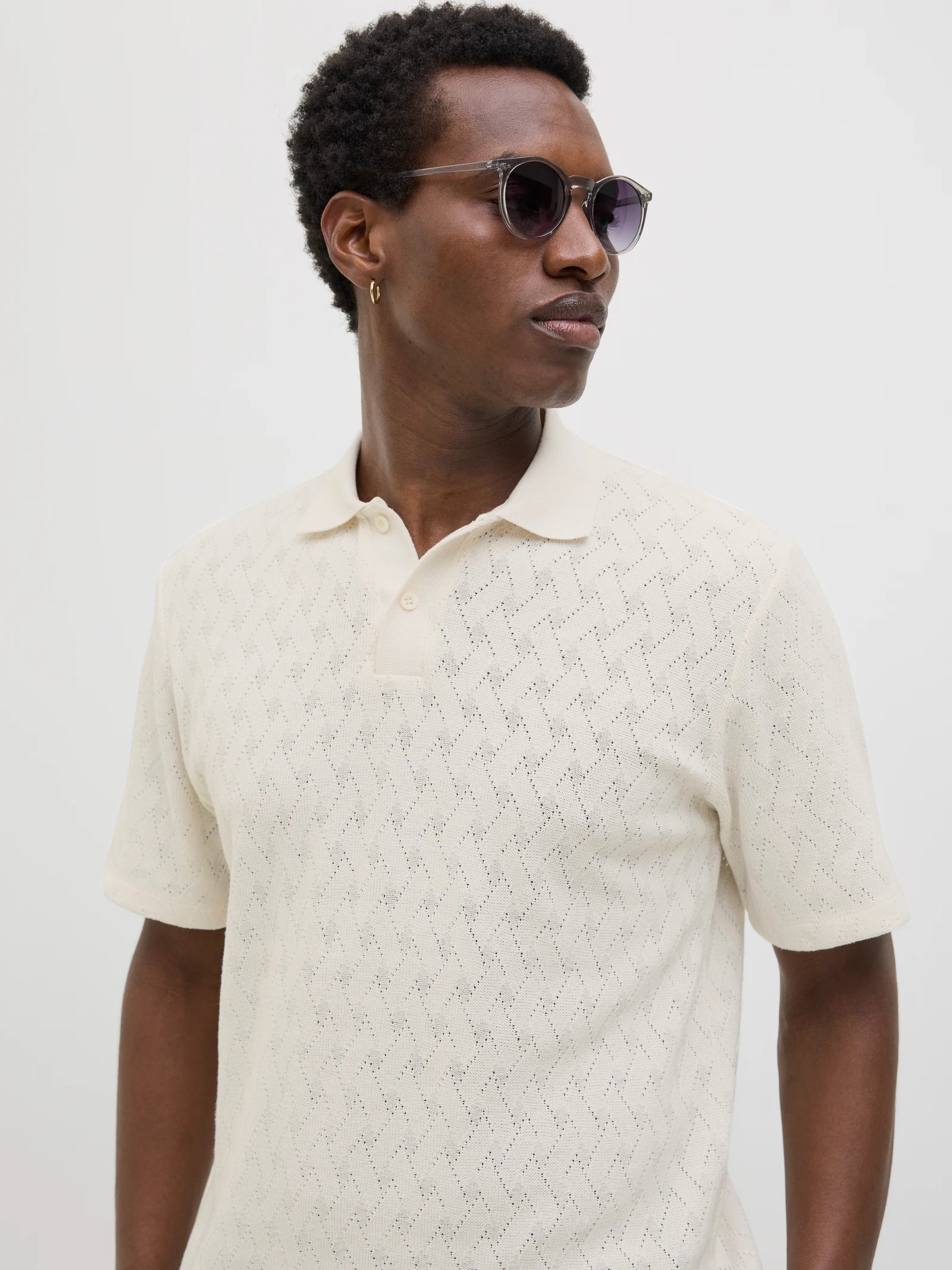 Jack & Jones uomo polo Trent Jaquard 12275090 Cloud