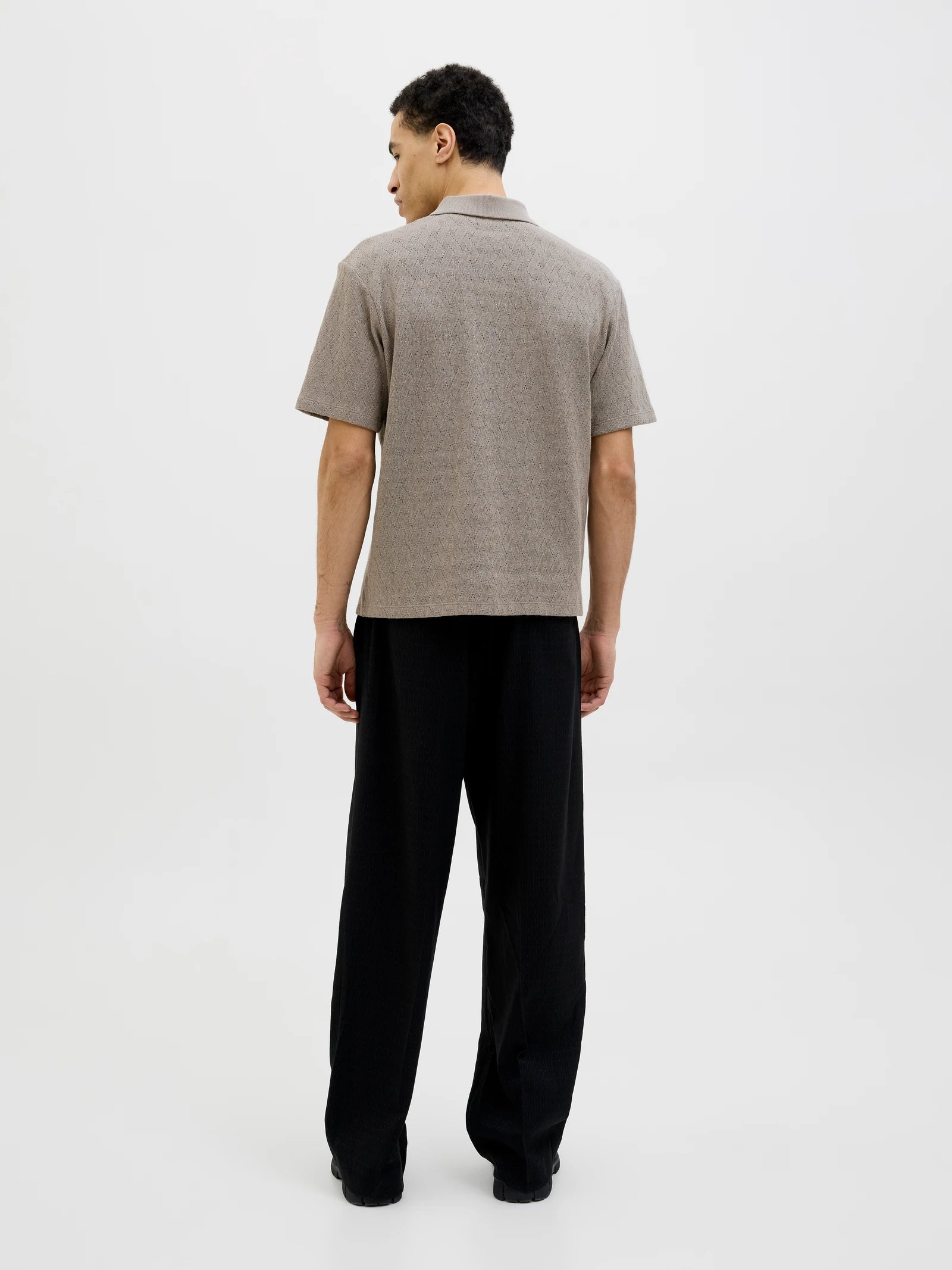 Jack & Jones uomo polo Trent Jaquard 12275090 Greige