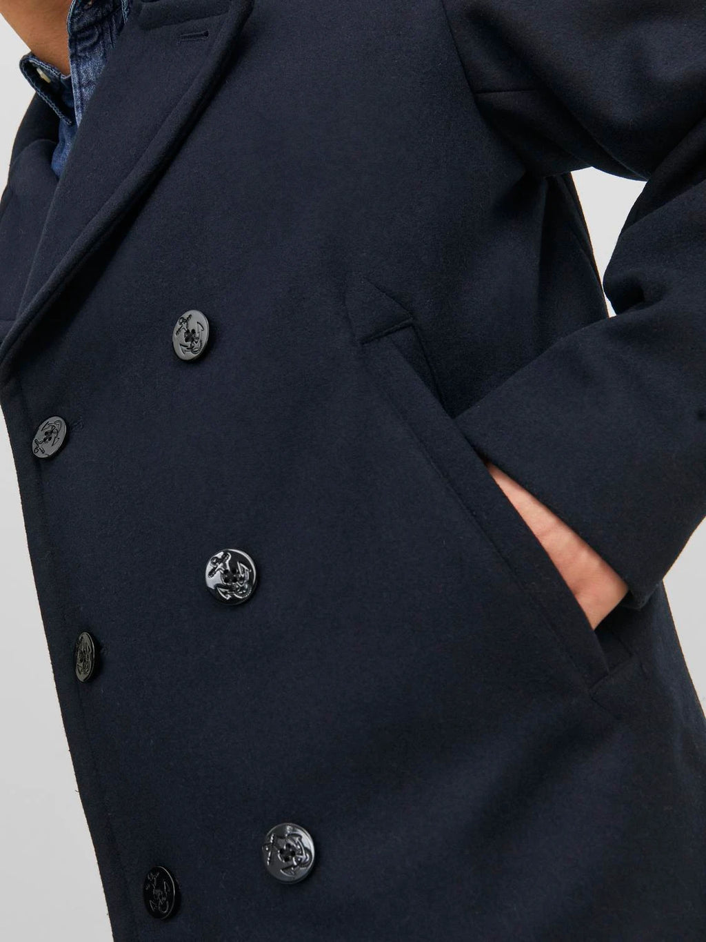 jack & jones uomo cappotto Captain Wool Peacoat