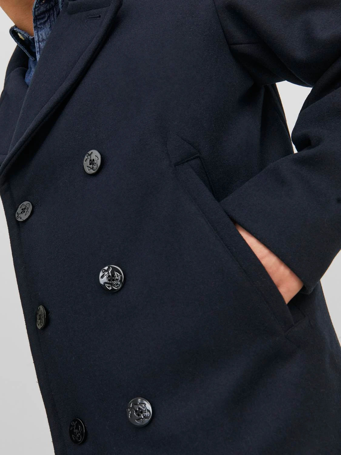 jack & jones uomo cappotto Captain Wool Peacoat