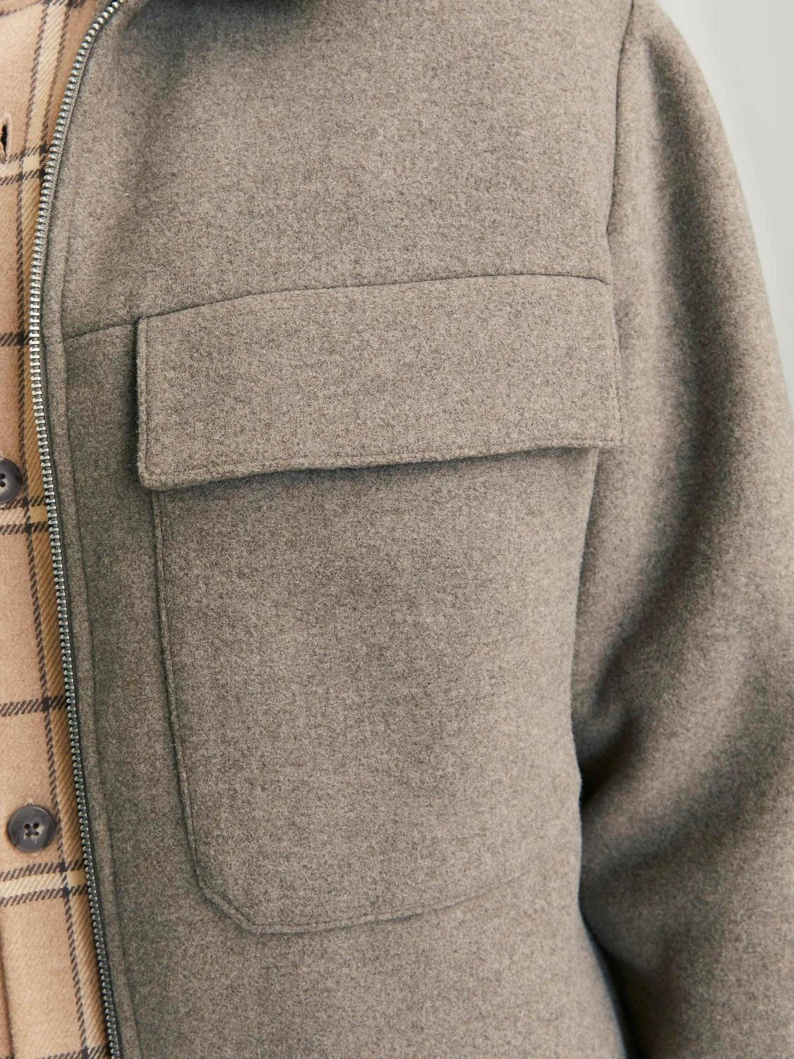 jack & jones uomo giubbino Russel Woll Blend  12259393 Oatmeal