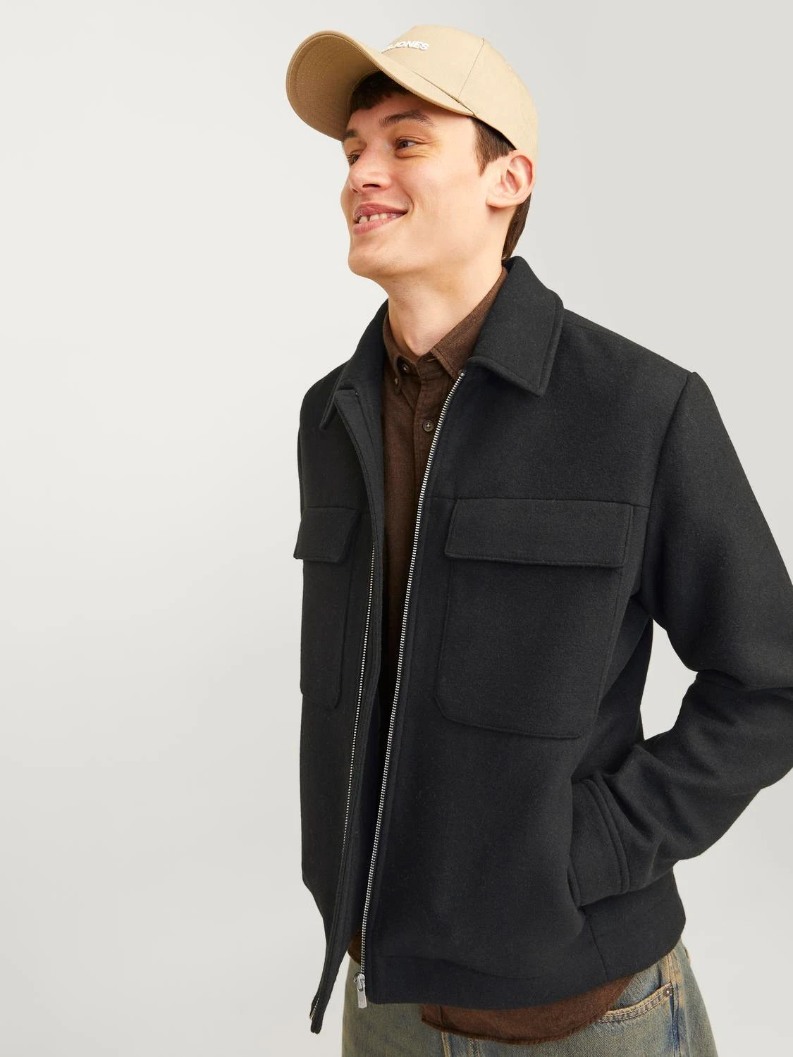 jack & jones uomo giubbino Russel Wool Blend 12259393 Black