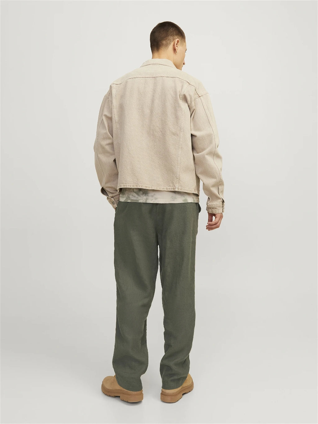 Jack & Jones uomo pantalone in lino Karl Lawrence Linen 12253120 Beetle
