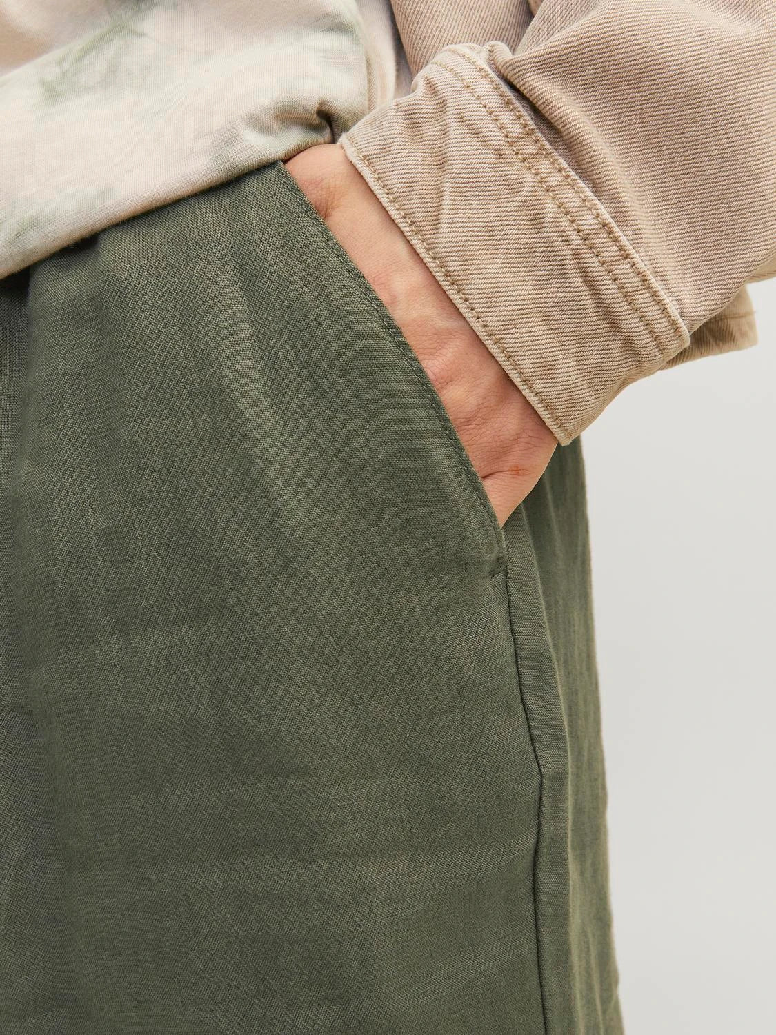 Jack & Jones uomo pantalone in lino Karl Lawrence Linen 12253120 Beetle