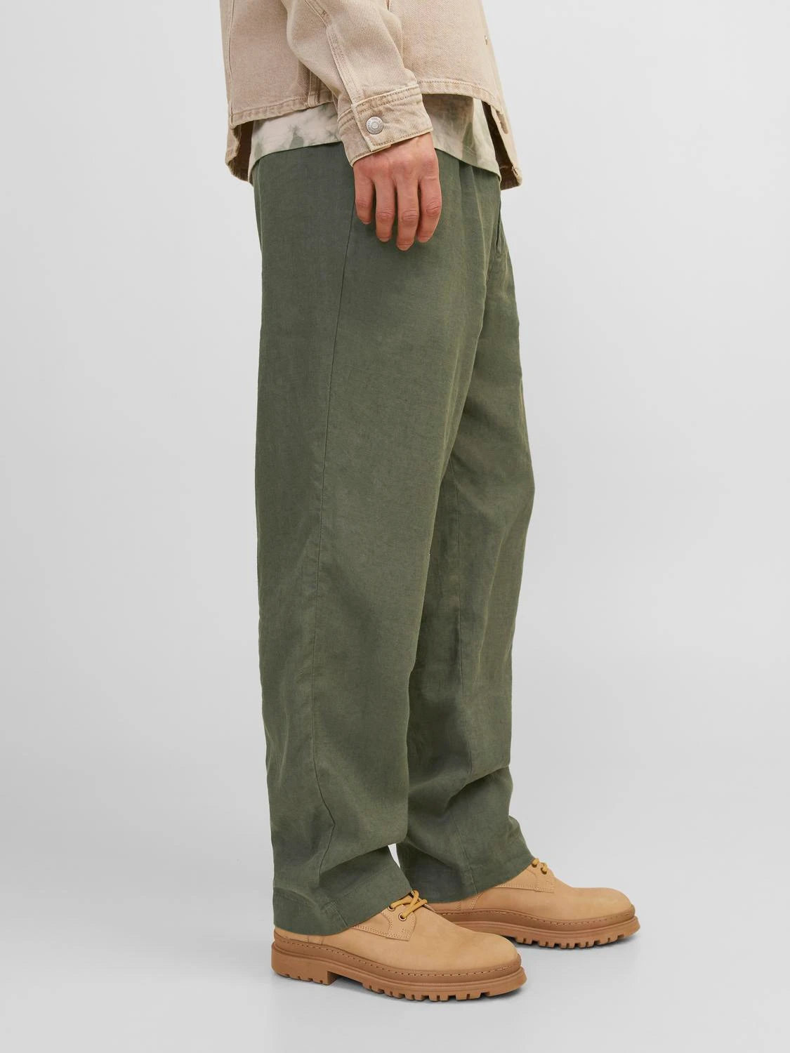 Jack & Jones uomo pantalone in lino Karl Lawrence Linen 12253120 Beetle