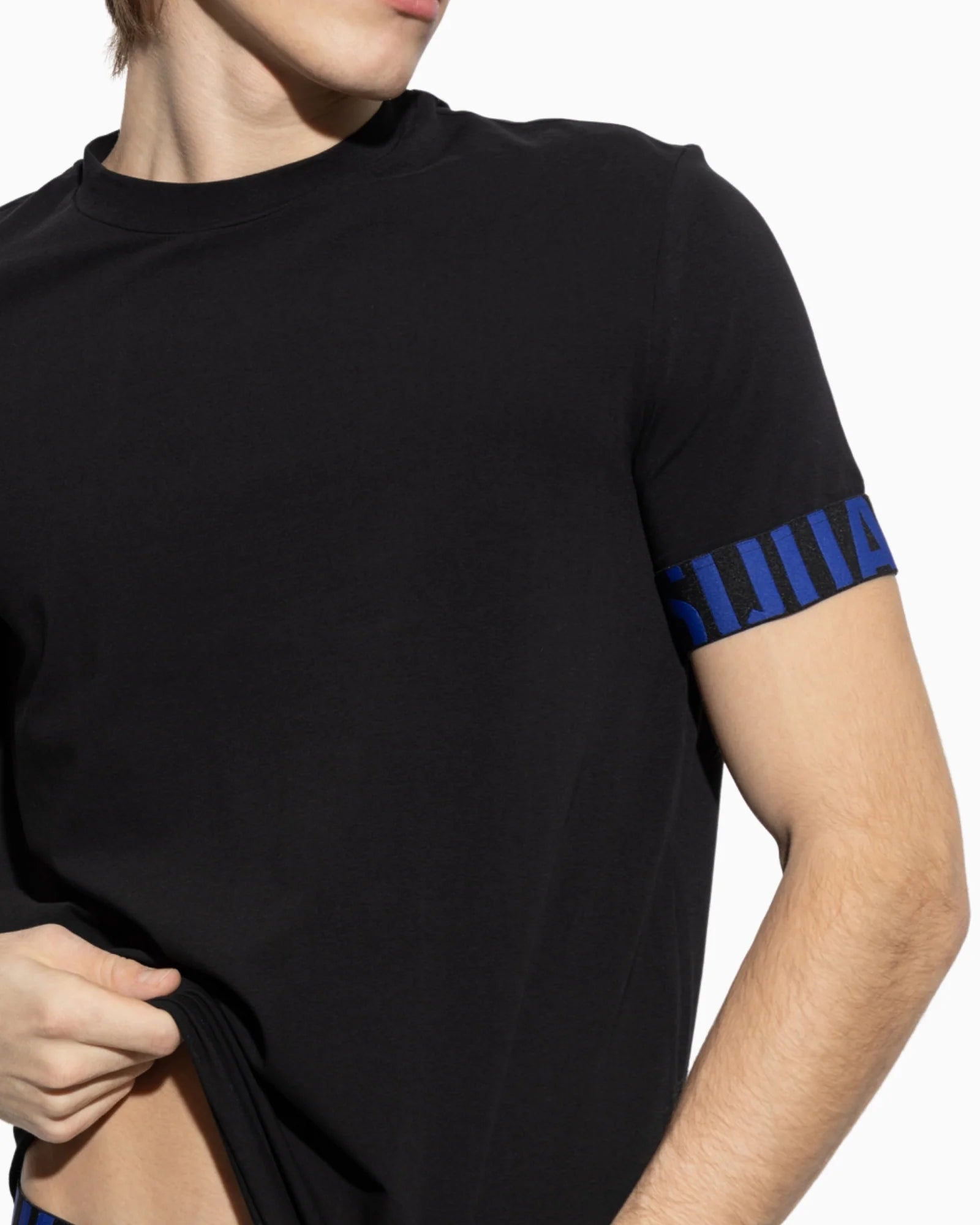 Disquared uomo t-shirt D9M3S5770 016 Balck/Elect blu
