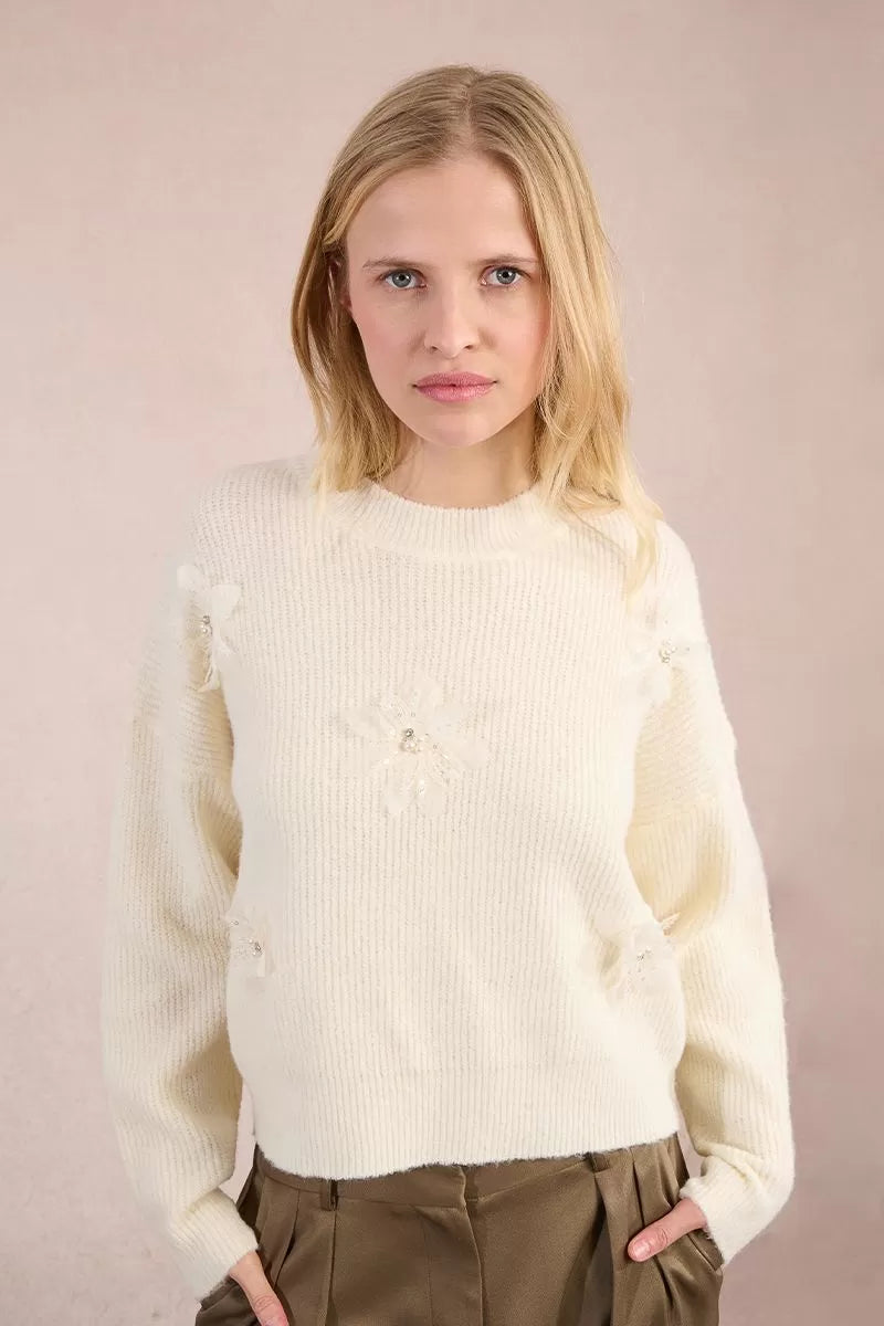 Molly Bracken donna maglia LA1781DN off white