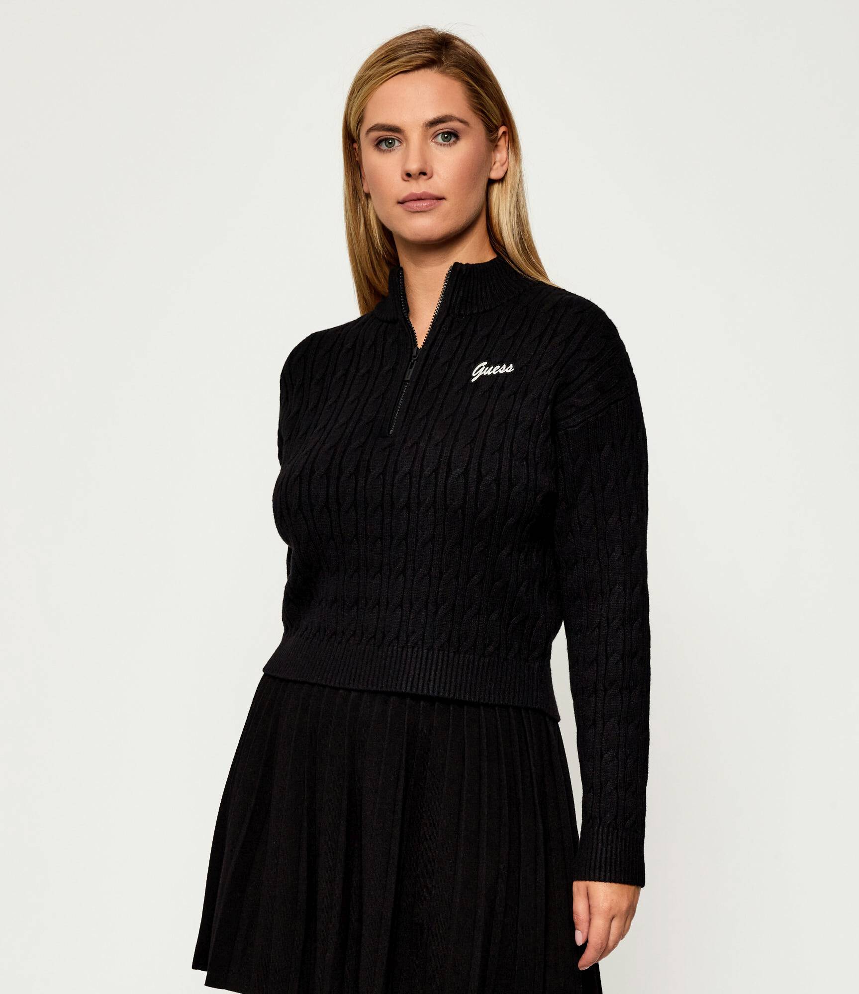 Guess donna felpa Lavinia Half V5BR02 Z0572 jet black