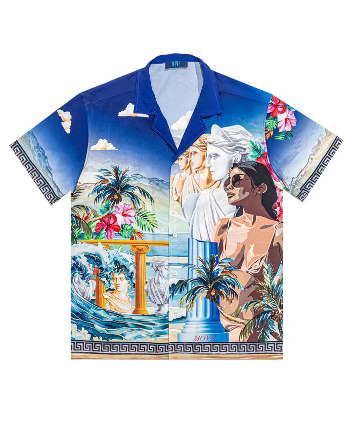 Move uomo camicia Bowling stampata all over PRINT E