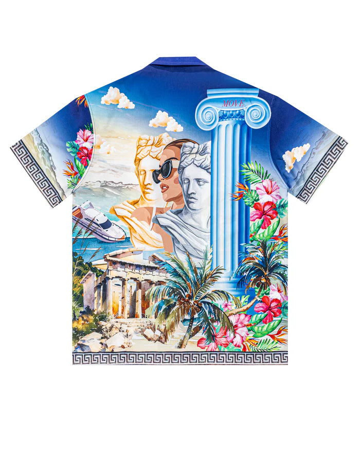 Move uomo camicia Bowling stampata all over PRINT E