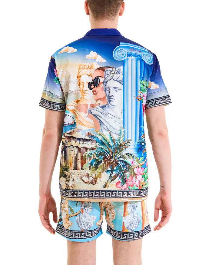 Move uomo camicia Bowling stampata all over PRINT E