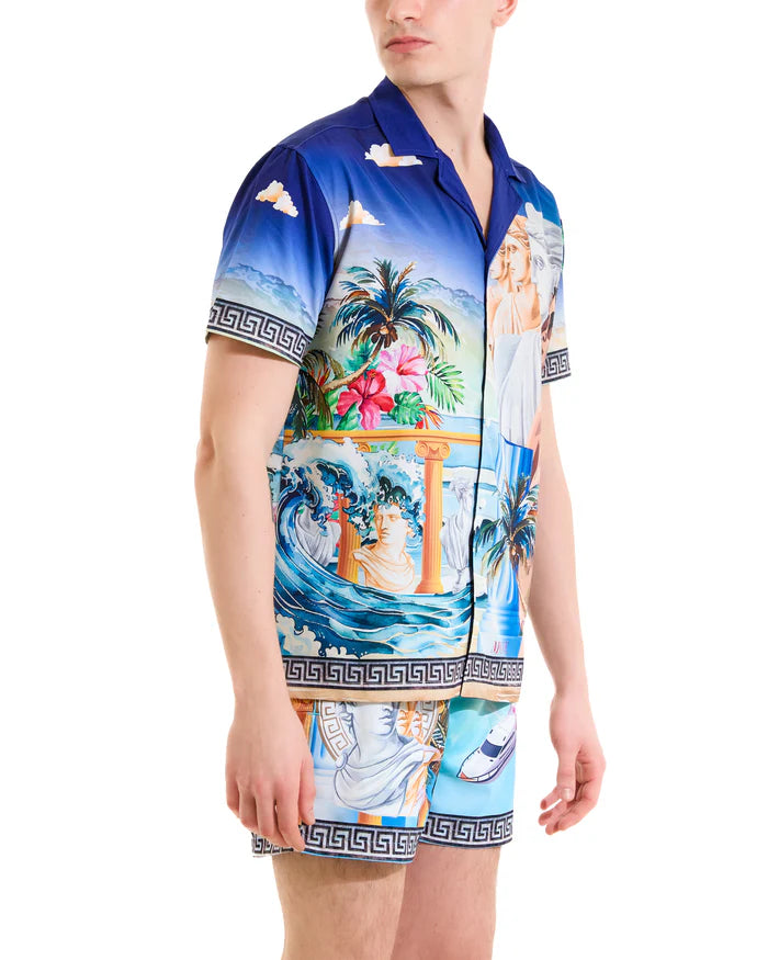Move uomo camicia Bowling stampata all over PRINT E
