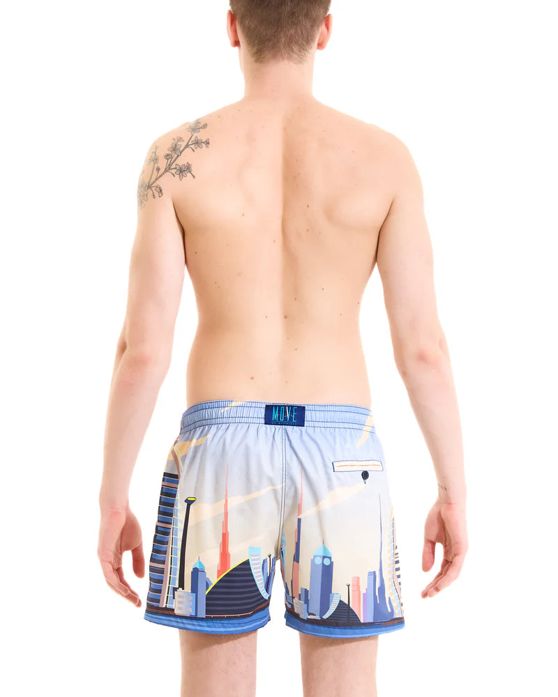 Move uomo costume Boxer Saint Vincent stampato DUBAI